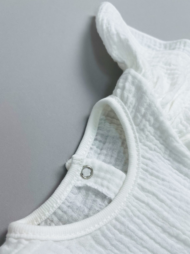 Платье детское с коротким рукавом, белое, Прованс