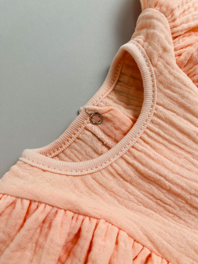 Платье детское с коротким рукавом, абрикосовое, Прованс Платье детское с коротким рукавом, абрикосовое, Прованс