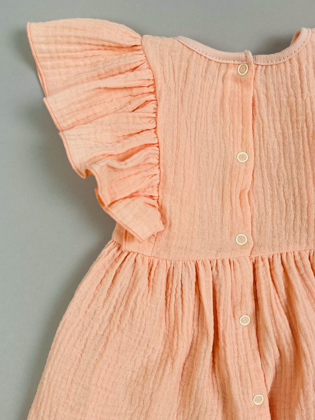 Платье детское с коротким рукавом, абрикосовое, Прованс Платье детское с коротким рукавом, абрикосовое, Прованс