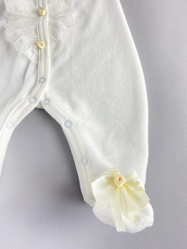 Комбинезон с шапкой, молочный, Велюр