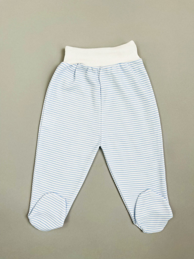 Ползунки детские, голубые, Полоска