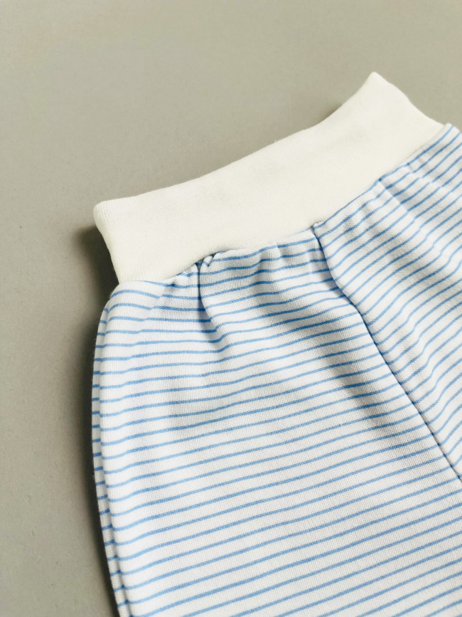 Ползунки детские, голубые, Полоска