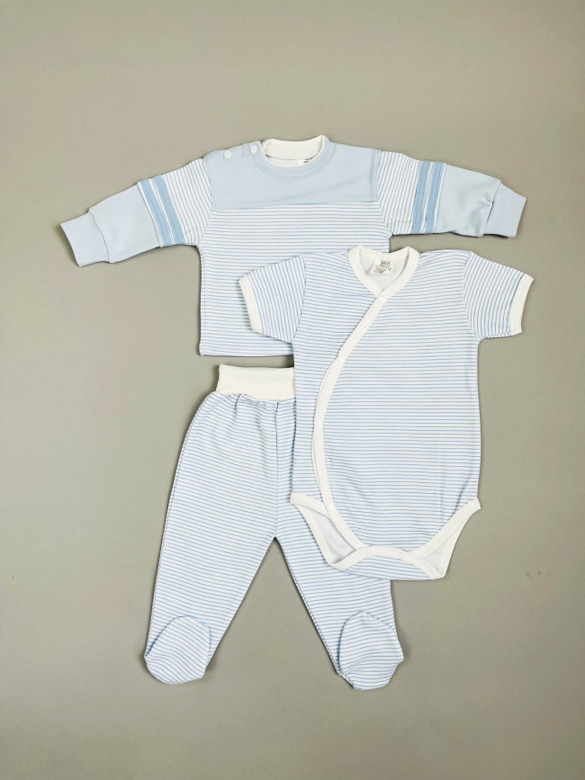 Ползунки детские, голубые, Полоска