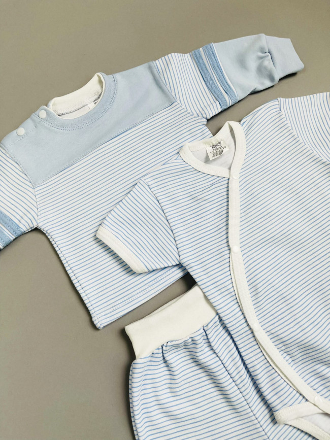 Ползунки детские, голубые, Полоска