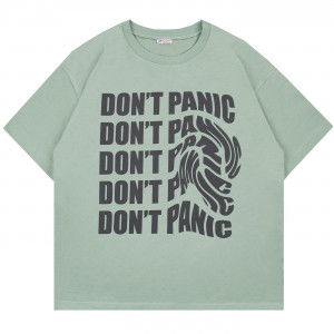 Детская футболка с коротким рукавом Don't Panic, ментол