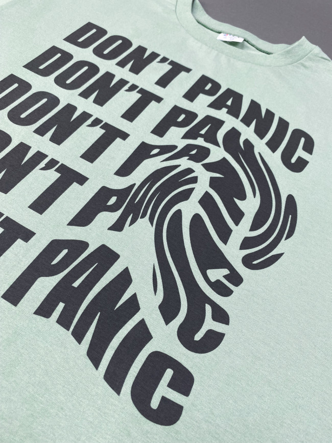 Детская футболка с коротким рукавом Don't Panic, ментол Детская футболка с коротким рукавом Don't Panic, ментол