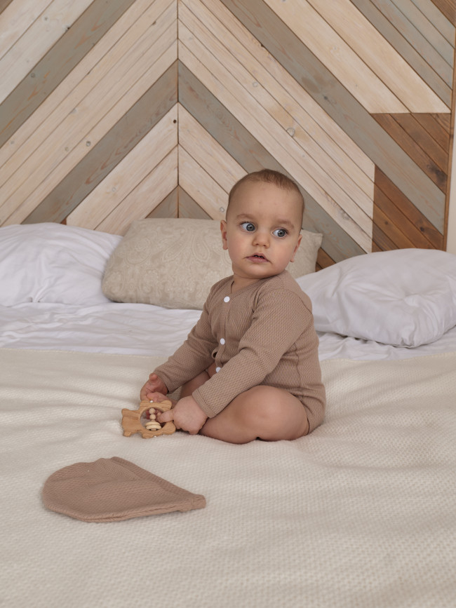 Комплект детских боди с длинным рукавом, Вафелька, 3 шт. Комплект детских боди с длинным рукавом, Вафелька, 3 шт.