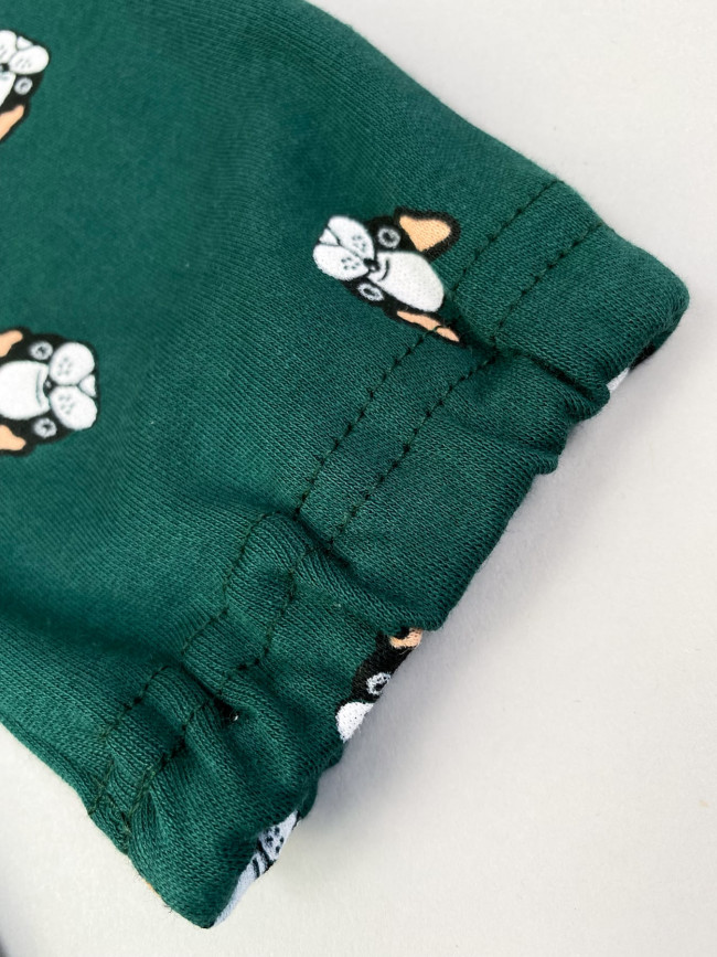 Платье с длинным рукавом, зеленое, Собачки Платье с длинным рукавом, зеленое, Собачки