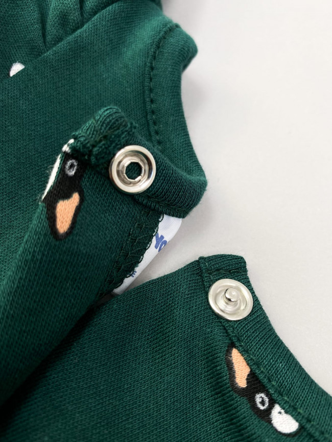 Платье с длинным рукавом, зеленое, Собачки Платье с длинным рукавом, зеленое, Собачки