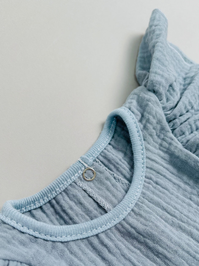 Платье детское с коротким рукавом, серое, Прованс