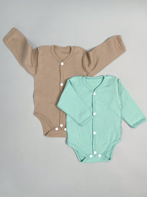 Комплект детских боди с длинным рукавом, Вафелька, 2 шт.