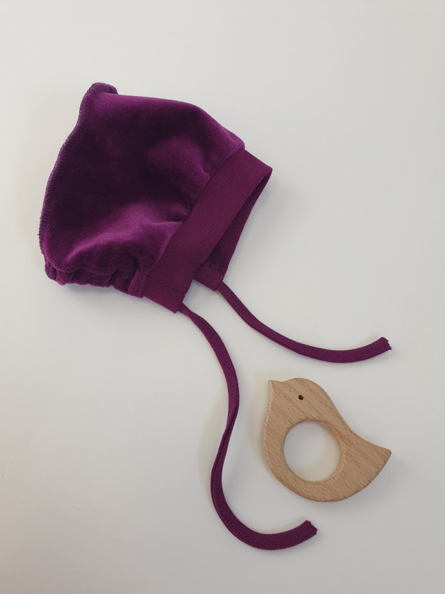Чепчик детский, фиолетовый, Велюр   Чепчик детский, фиолетовый, Велюр