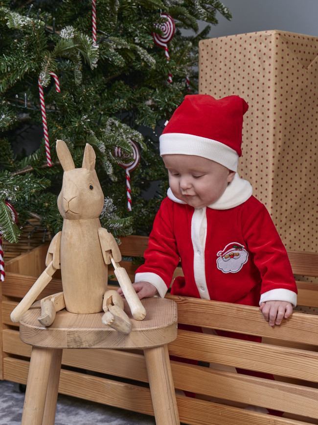 Комбинезон с шапкой, красный, Санта