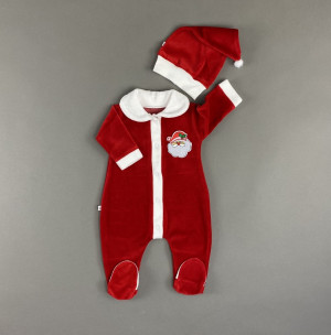 Комбинезон с шапкой, красный, Санта