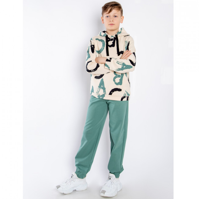 Костюм спортивный, зеленый, Граффити
