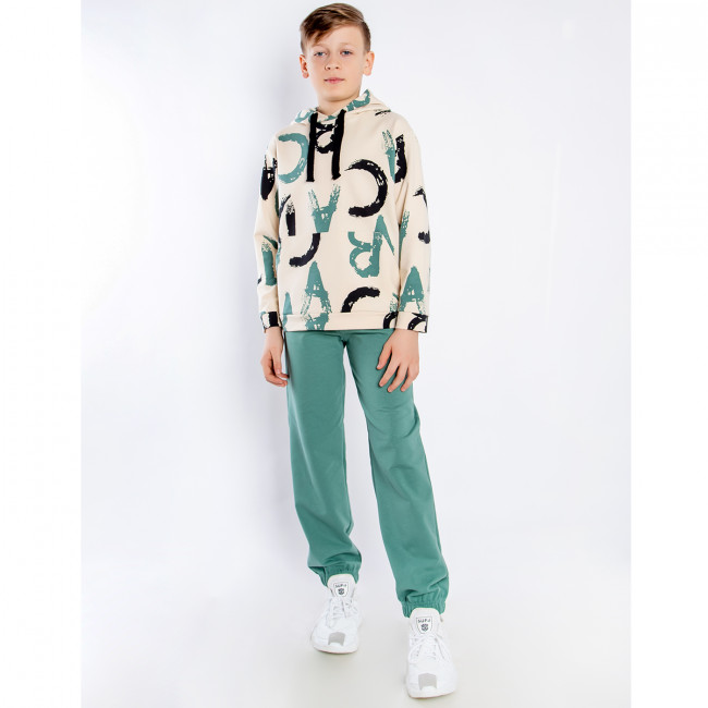 Костюм спортивный, зеленый, Граффити
