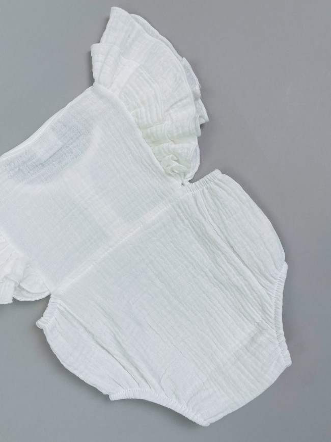Боди с коротким рукавом крылышком, белое, Прованс Боди с коротким рукавом крылышком, белое, Прованс