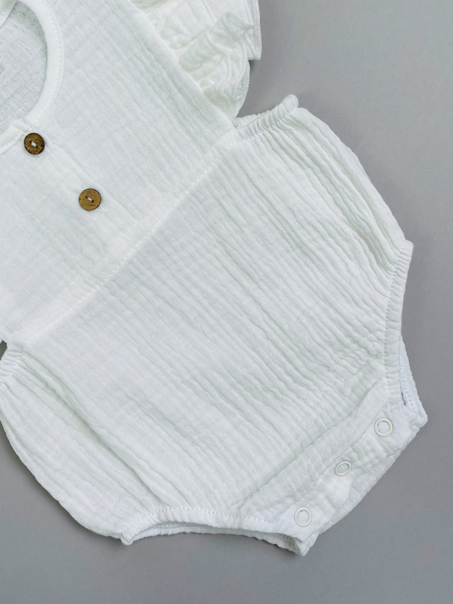 Боди с коротким рукавом крылышком, белое, Прованс Боди с коротким рукавом крылышком, белое, Прованс