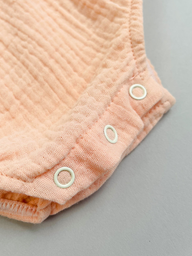 Боди с коротким рукавом крылышком, абрикосовое, Прованс