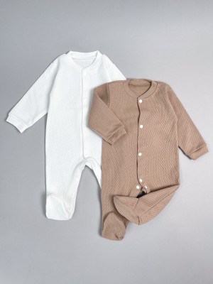 Комплект детских комбинезонов с длинным рукавом, Вафелька, 2 шт.