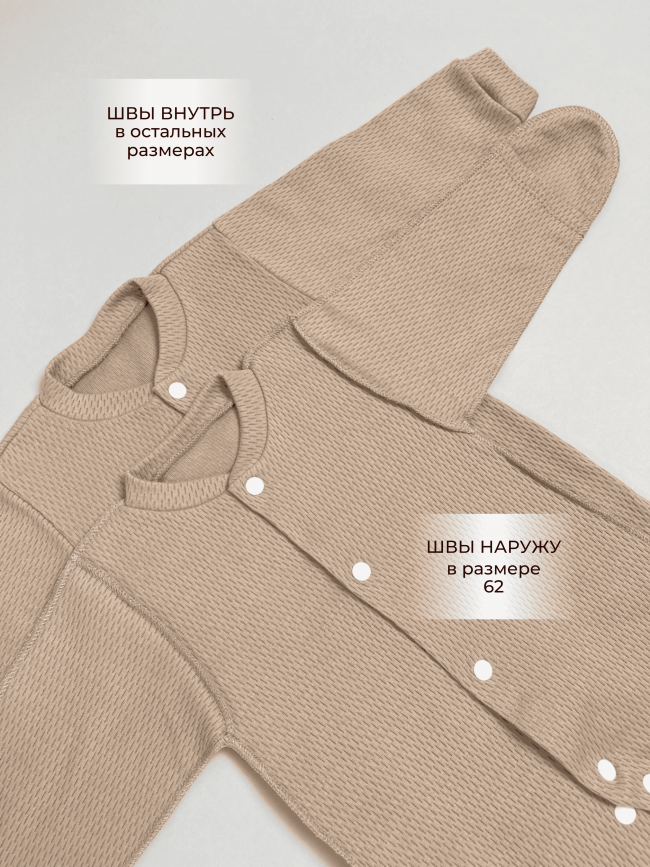 Комплект детских комбинезонов с длинным рукавом, Вафелька, 2 шт. Комплект детских комбинезонов с длинным рукавом, Вафелька, 2 шт.
