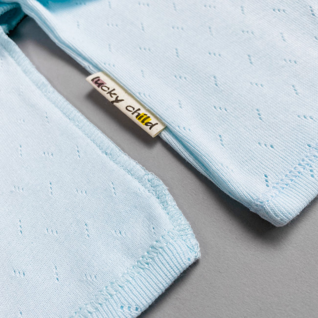 Кофточка  детская, голубая, Ажур