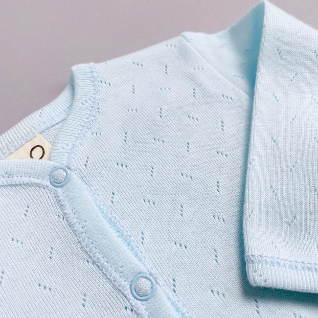 Кофточка  детская, голубая, Ажур