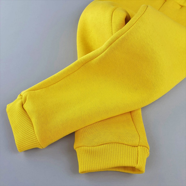 Костюм спортивный, утепленный, желтый