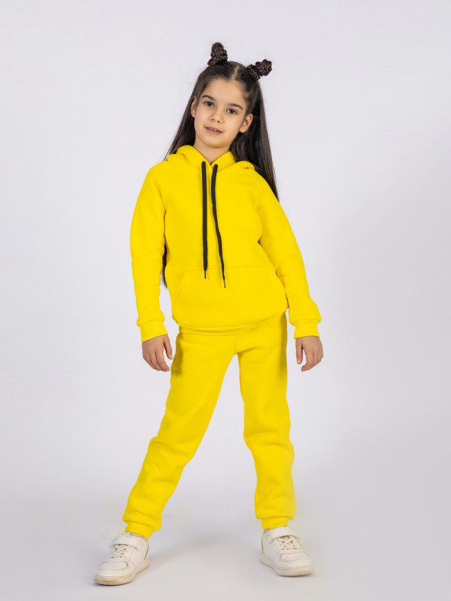 Костюм спортивный, утепленный, желтый