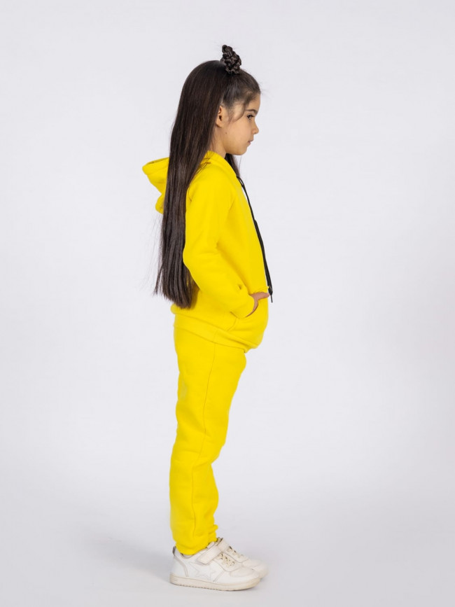 Костюм спортивный, утепленный, желтый