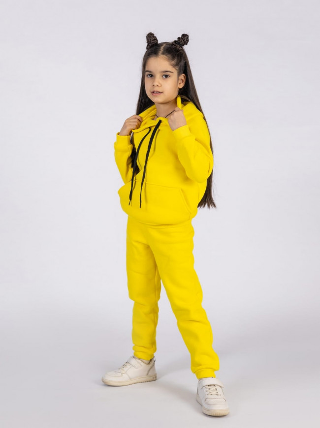 Костюм спортивный, утепленный, желтый