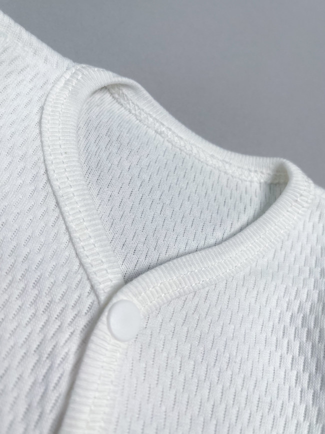 Боди детское с длинным рукавом, Вафелька, белое