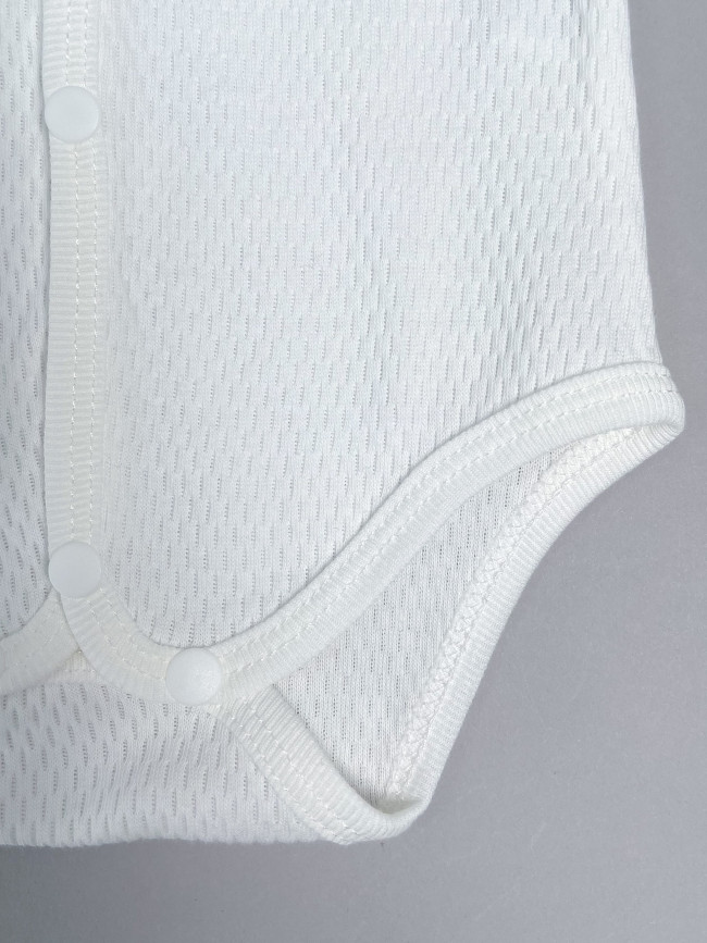 Боди детское с длинным рукавом, Вафелька, белое