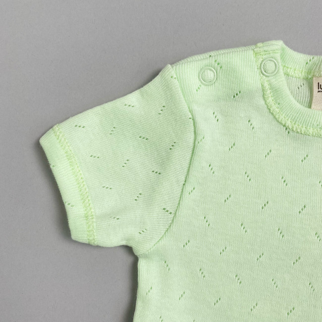 Боди детский, с коротким рукавом, киви, Ажур Боди детский, с коротким рукавом, киви, Ажур