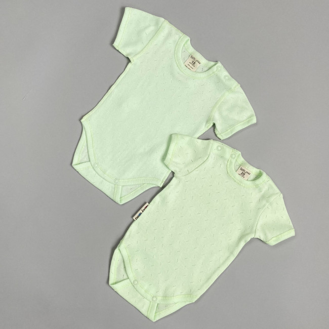 Боди детский, с коротким рукавом, киви, Ажур Боди детский, с коротким рукавом, киви, Ажур