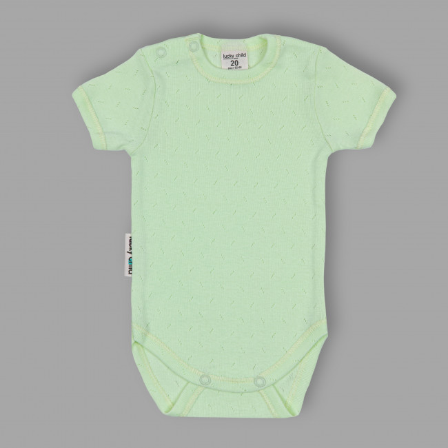 Боди детский, с коротким рукавом, киви, Ажур Боди детский, с коротким рукавом, киви, Ажур