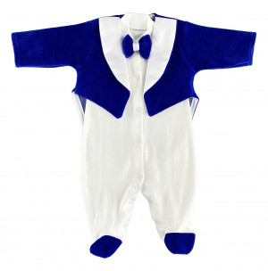Комбинезон фрак, синий, Велюр