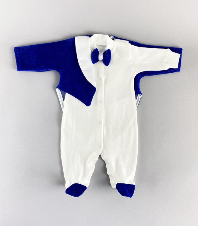 Комбинезон фрак, синий, Велюр