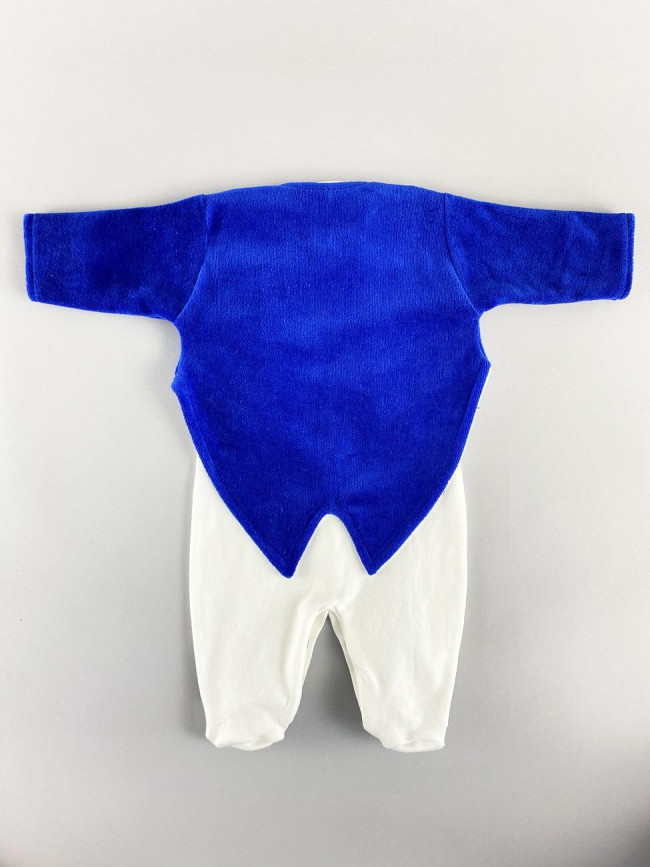 Комбинезон фрак, синий, Велюр