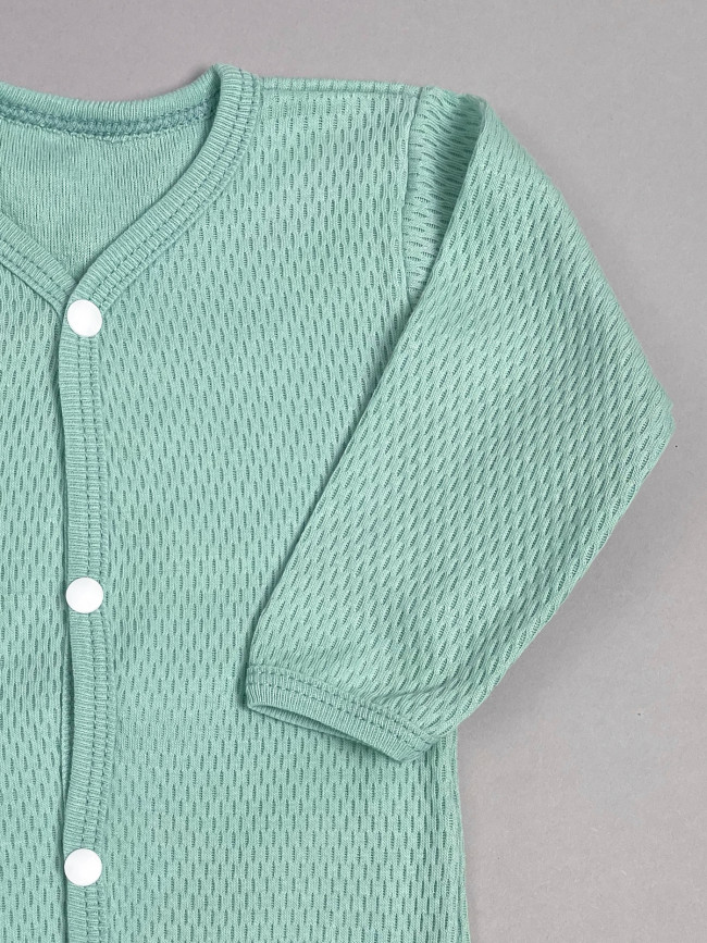 Боди детское с длинным рукавом, Вафелька, мятное