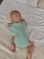 Боди детское с длинным рукавом, Вафелька, мятное