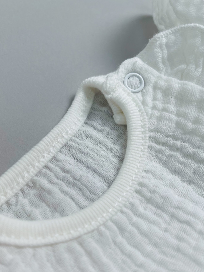 Платье детское с коротким рукавом, белое, Прованс с рюшами Платье детское с коротким рукавом, белое, Прованс с рюшами