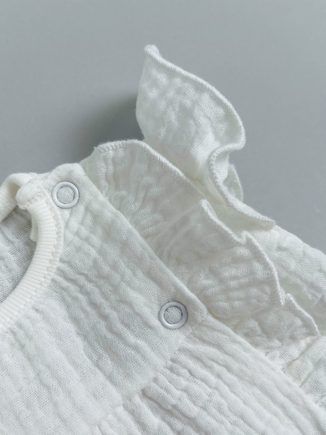 Платье детское с коротким рукавом, белое, Прованс с рюшами Платье детское с коротким рукавом, белое, Прованс с рюшами