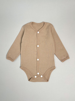 Боди детское с длинным рукавом, Вафелька, какао