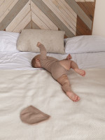 Боди детское с длинным рукавом, Вафелька, какао Боди детское с длинным рукавом, Вафелька, какао