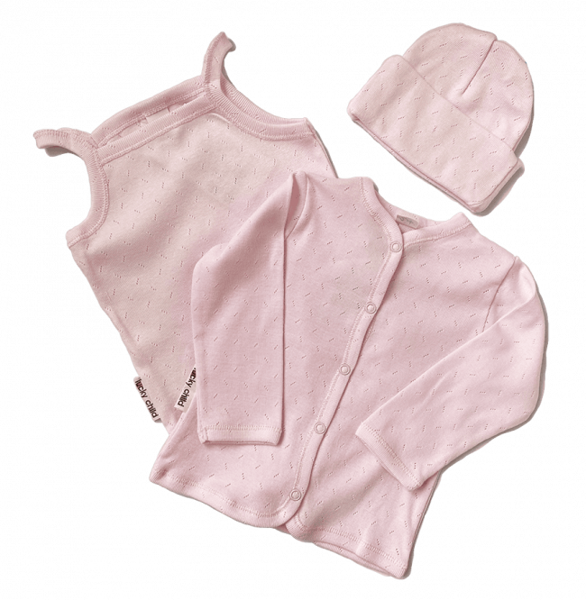 Боди-майка детская, розовая, Ажур