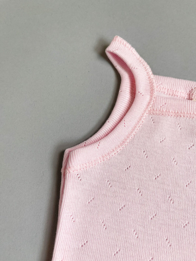 Боди-майка детская, розовая, Ажур