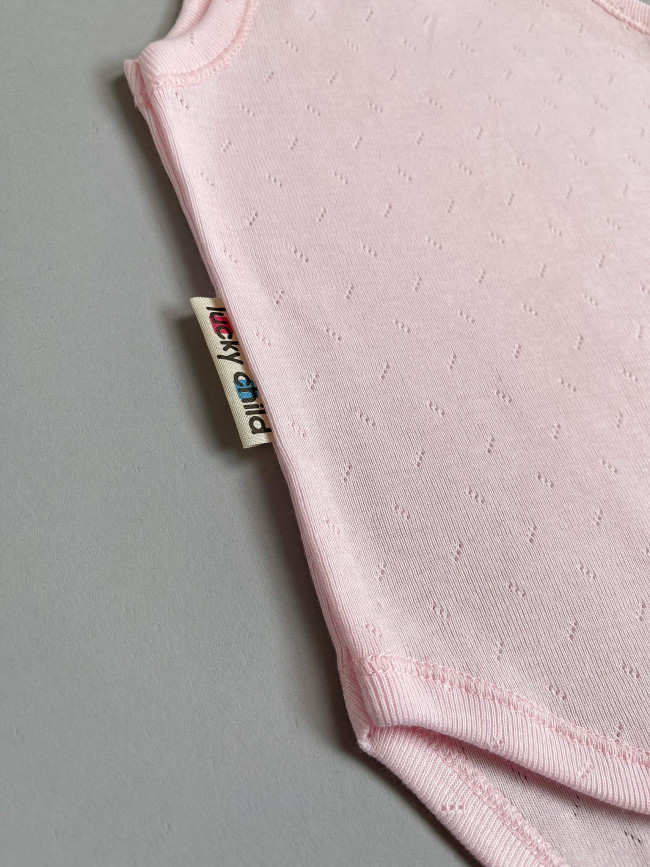 Боди-майка детская, розовая, Ажур