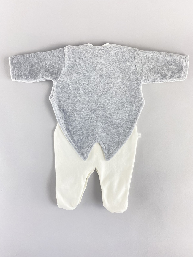 Комбинезон фрак, серый, Велюр