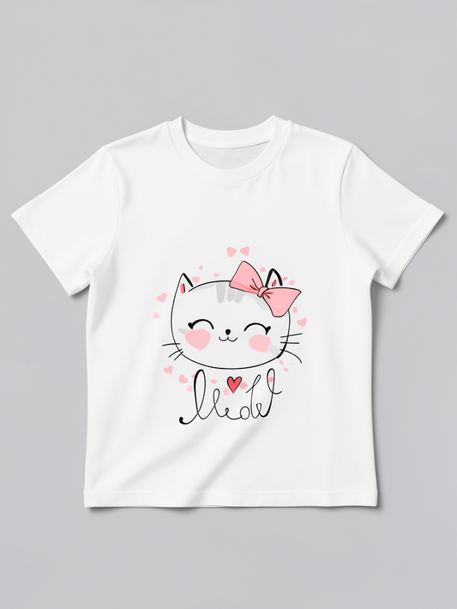 Футболка для девочки, Котики